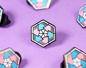 Transgender Pride Enamel Pin: Community Support Accessory (20x17.5mm)