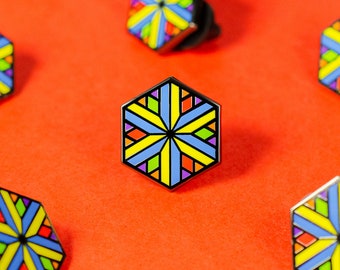Geometric Pride Enamel Pin: LGBTQ+ Identity Accessory (20x17.5mm)