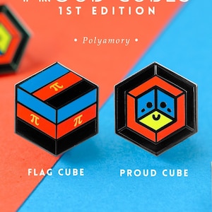 Polyamory Pins Set - stolze Würfel - geometrische LGBTQ Pin Anstecknadel Abzeichen Brosche Zubehör Hochzeit formale Liebe diskrete Patch Armband