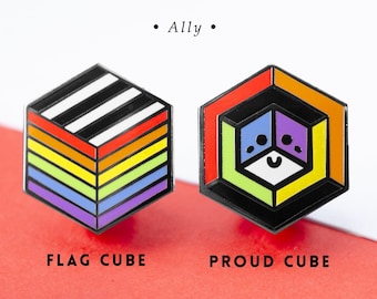 Rainbow Ally Pride Pins – Geometric LGBTQ+ Lapel Badge Accessory