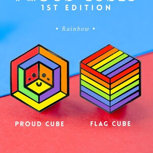 Rainbow  Pins Set - Proud Cubes - Geometric LGBTQ Pin Lapel Badge Brooch Accessory Wedding Formal Love Discreet Patch Bracelet