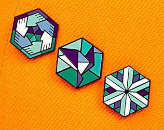 Gay MLM Pride Pins – Geometric Enamel Community Jewelry Set