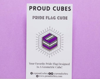 Graysexual Pride Cube Pin – Geometric Enamel Lapel Badge Accessory