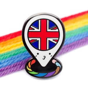 United Kingdom Flag  Rainbow Location Pin LGBTQ Pin Lapel Badge Brooch Accessory Wedding Formal Love Discreet Patch Bracelet Queer