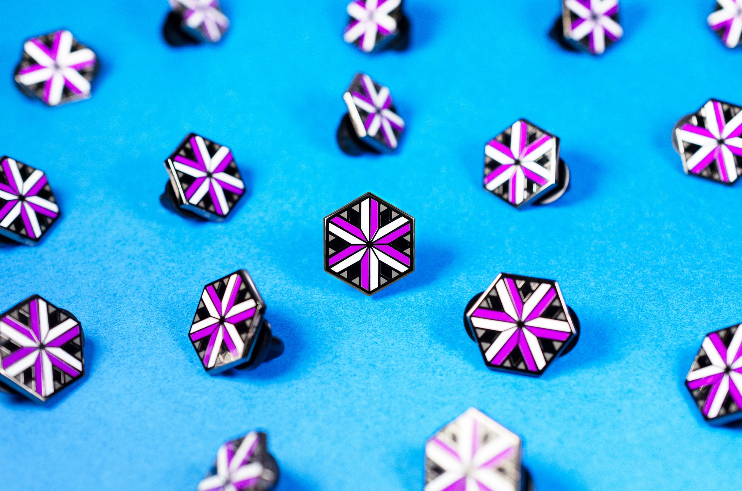 Freedom Pin Asexual Pride Freedom Enamel Pin – Black Nickel Cloisonne Geometric ...