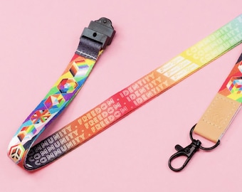 LGBTQ Pride Lanyard – Rainbow Community, Freedom, Identity (Safety Hook)