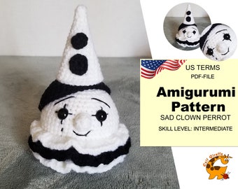 Sad Clown Pierrot Amigurumi Patterns PDF