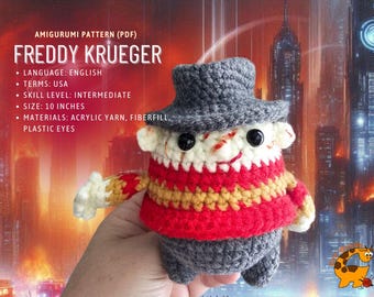 Freddy Krueger Halloween Amigurumi pattern.