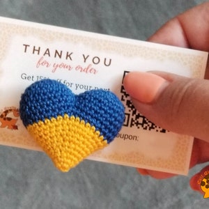 Ukrainian colors heart shaped pin.