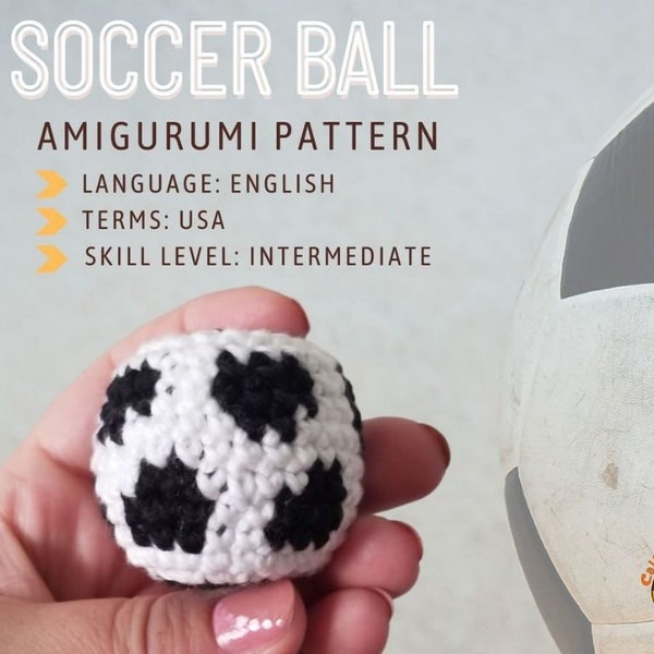 Crochet Mini Soccer Ball. Amigurumi pattern