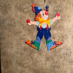 Vintage 1980 Hampelfigur Jumping Jack Juggler Wall Hanging Decoration #12359 Jongleur