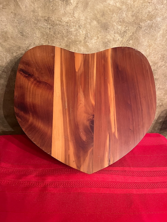 Vintage Heart Shaped Cedar Jewelry/Sewing Box