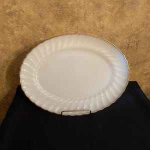 Vintage Anchor Hocking Suburpia Milk Glass Oval Platter