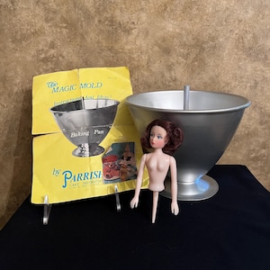 Vintage 1970 Magic Mold Cake Pan by Parrish’s/Doll Cake Pan with Instructions