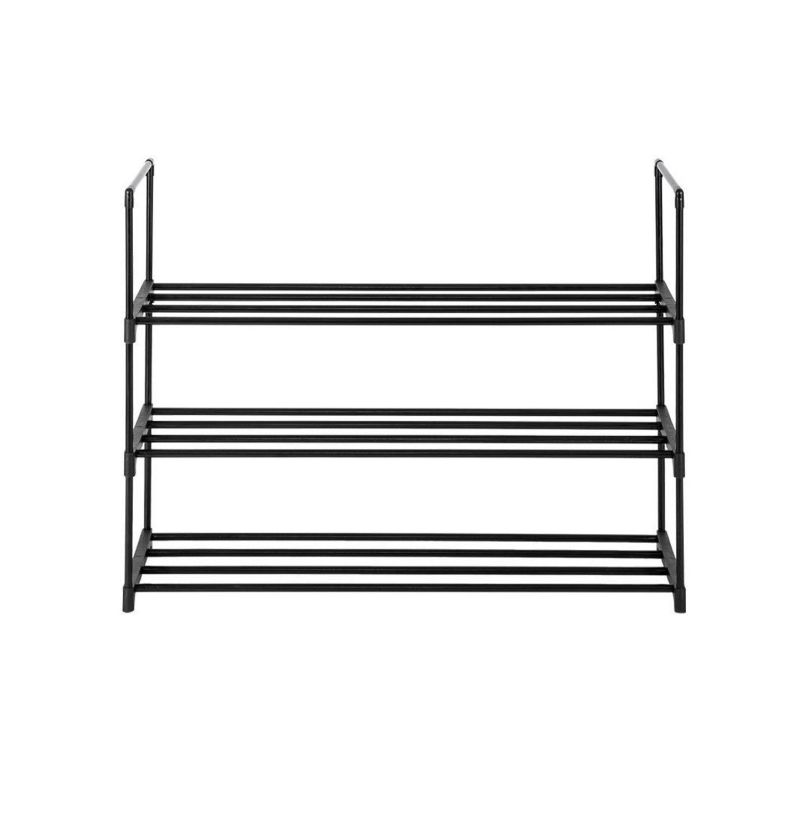 Black 3 Tier Shoe Rack Elegant Shoe Storage Etsy