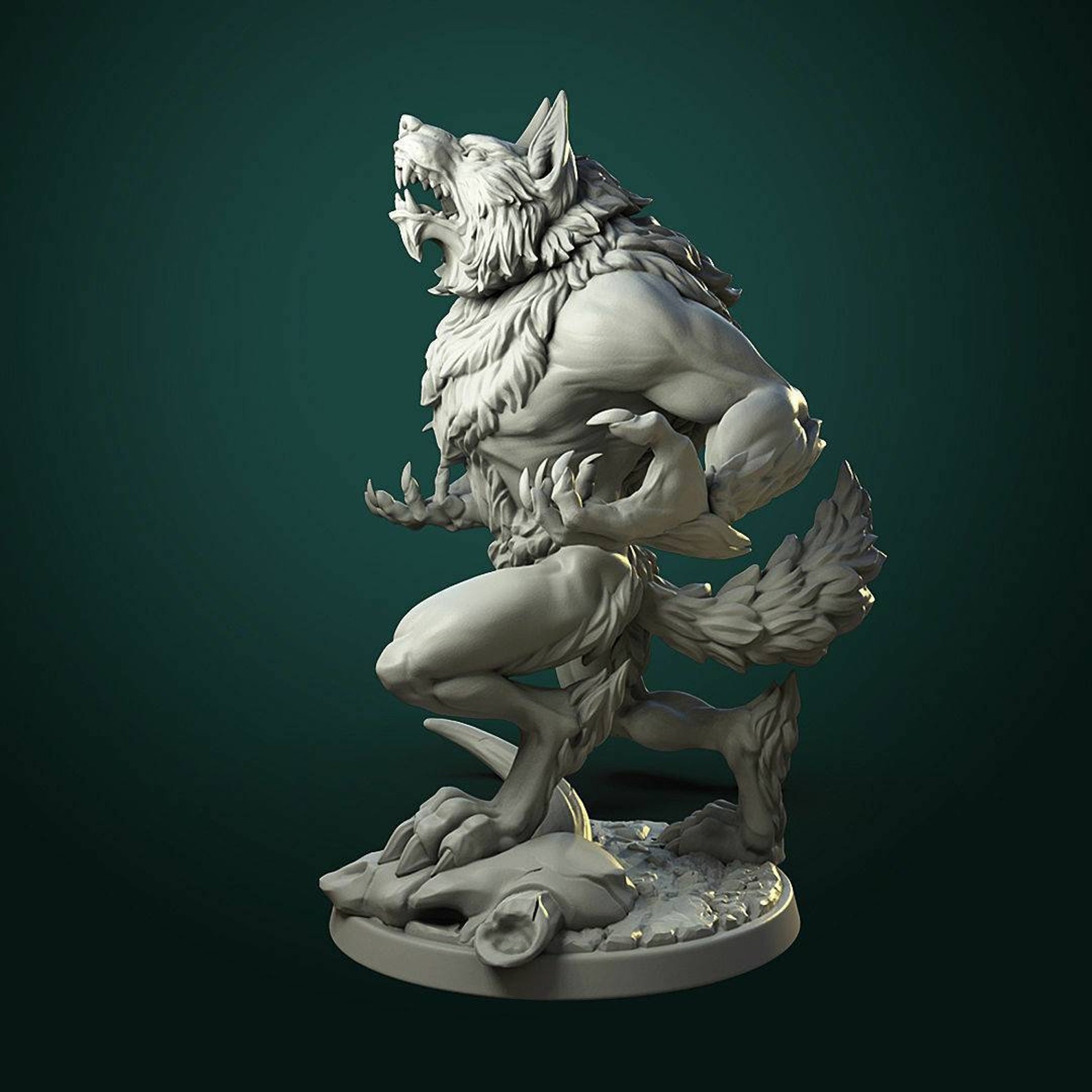 Werewolf Howling Statue Etsy