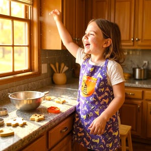 Spooky Halloween Aprons for Adults and Children.  Revesible Childrens Glow in the Dark  Halloween with pumpkins and weiner dogs