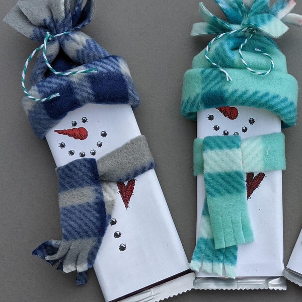 Blue Plaid Happy Happy Snowman candy! A treat to put a smile on your face or someone else!