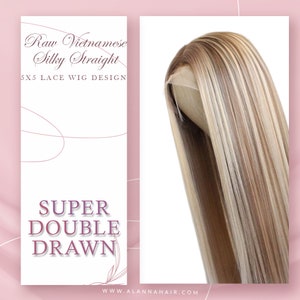 5x5 HD Lace Closure SUPER Double Drawn Wig Design Light Piano