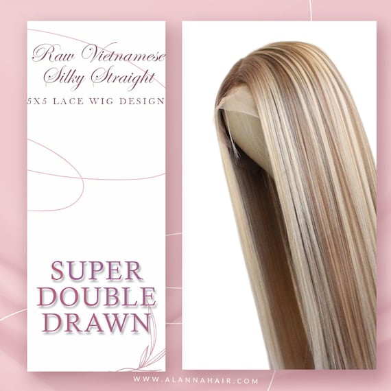 5x5 HD Lace Closure SUPER Double Drawn Wig Design Light Piano