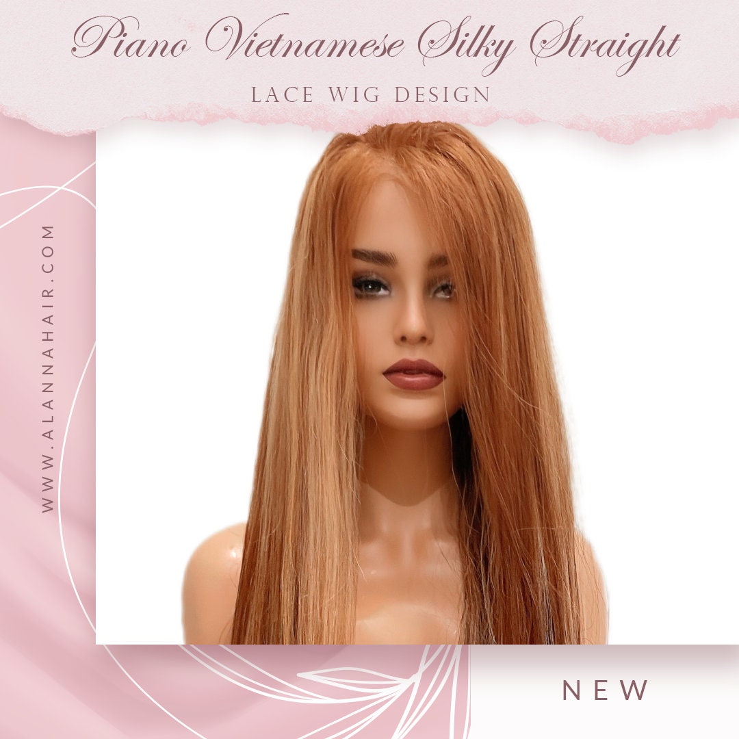 Piano Brown Vietnamese Silky Straight Lace Front Wig: Double  display picture 1
