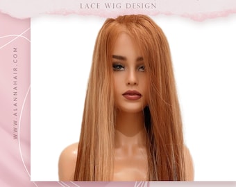 Piano Brown Vietnamese Silky Straight Lace Front Wig: Double Drawn Human Hair
