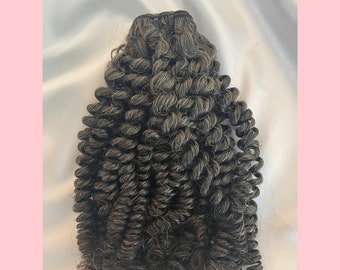 Raw Natural Grey Kinky Curly Hair Bundle 22 inches 100 grams
