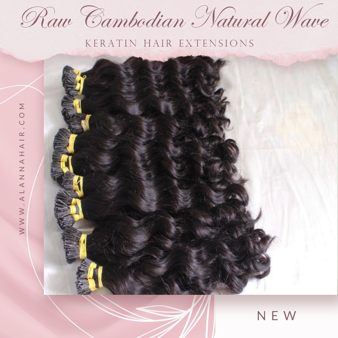 Raw Cambodian Natural Wavy Keratin Hair Extensions Etsy