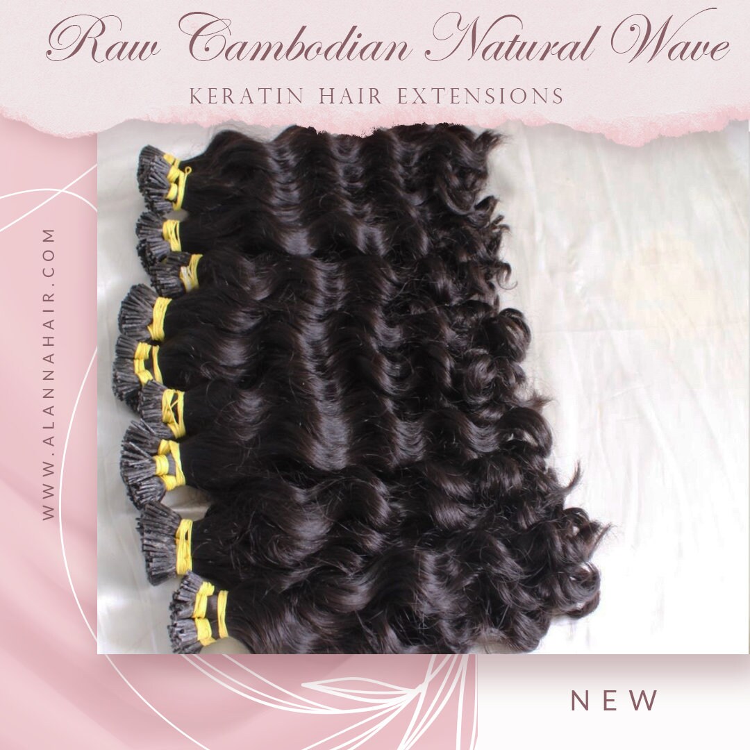 Raw Cambodian Natural Wavy Keratin Hair Extensions