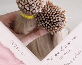Blonde European Silky Straight Hair Extensions Keratin I Tip Hair Extensions  100% Remy Human Hair