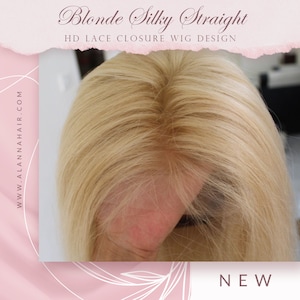 Blonde HD Lace Closure Wig Design 180 Density 100% Remy Human Hair Design Pre Order