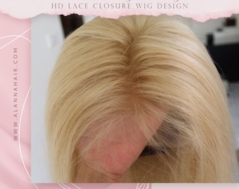 Blonde HD Lace Closure Wig: Remy Human Hair, 180 Density (Pre Order)