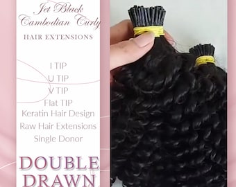 Keratin Tip Hair Extensions Raw Cambodian Curly