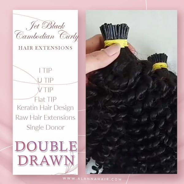 Keratin Tip Hair Extensions Raw Cambodian Curly