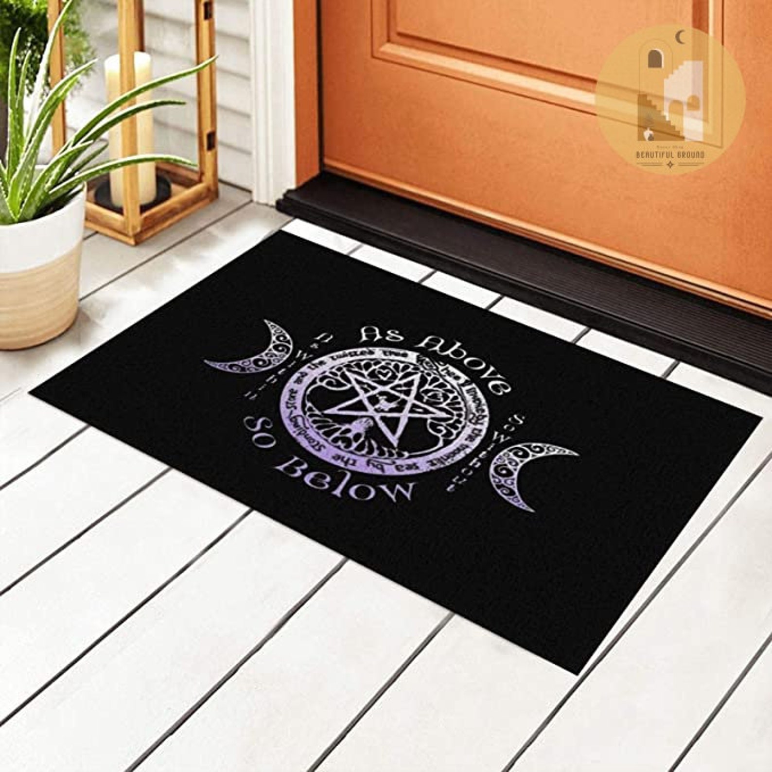 Wiccan Pagan Witch Non Slip Front Door Mat Waterproof Inside | Etsy