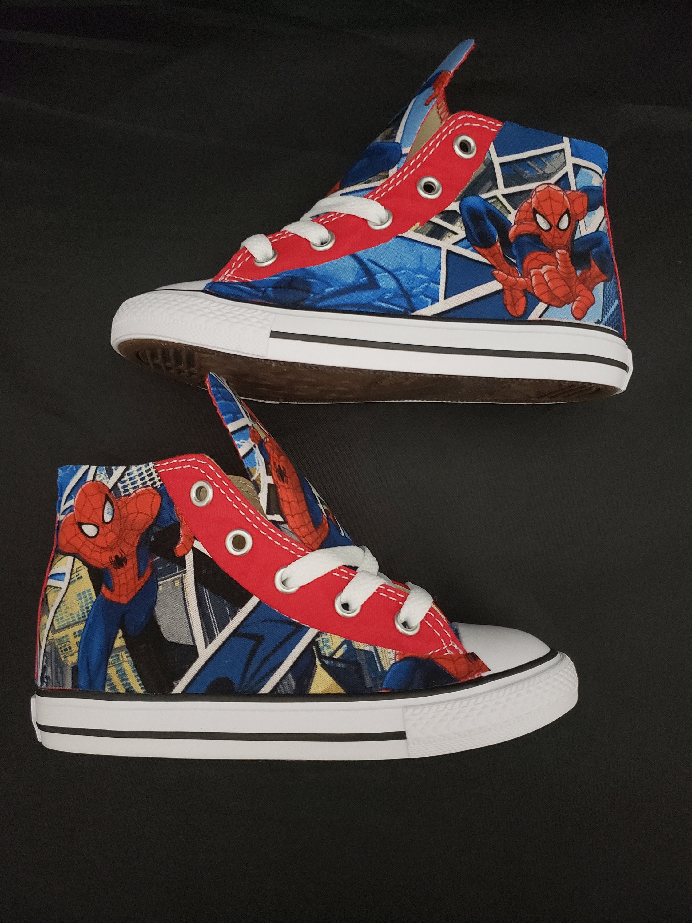 Spiderman custom converse sneaker by Hallwayz Designs Custom | Etsy
