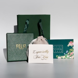 Aggiungi confezione regalo (per compleanno, anniversario, giorno di Natale, ecc.), sacchetto regalo, portagioielli, sacchetto per gioielli, panno per lucidare l'argento, biglietto di auguri