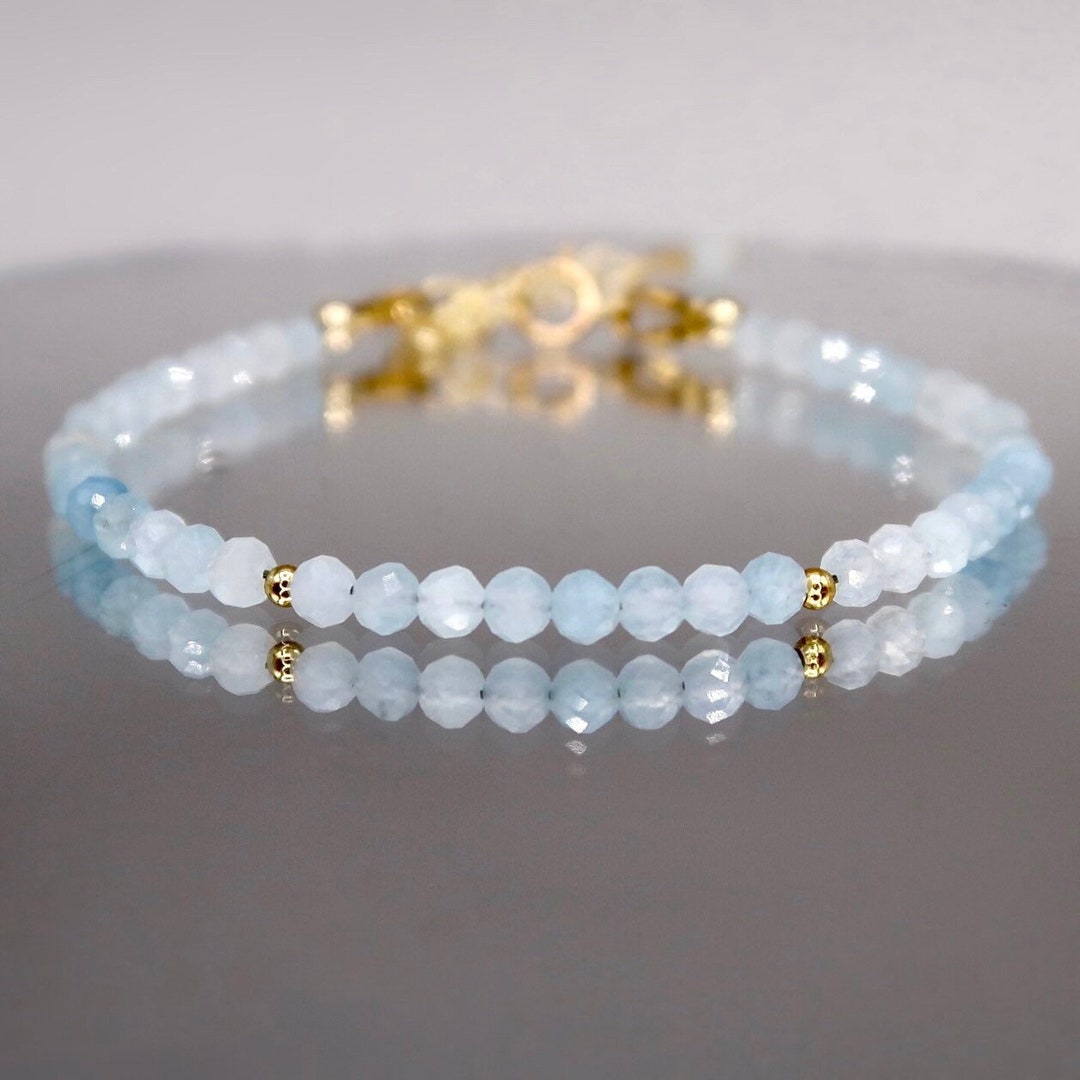 Joy Gem 3mm Bracelet - Aquamarine main image 1