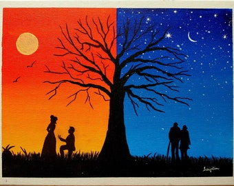 Couples painting, Romantic painting, Day Light painting, Valentines day art