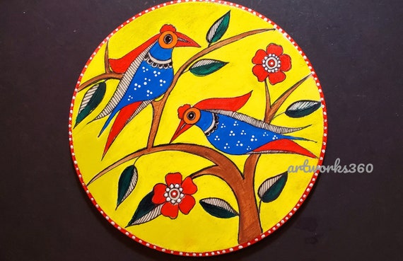 Snigdha Art - Acrylic painting on round canvas For making