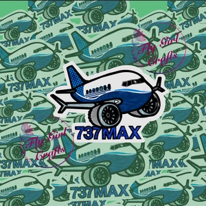 Boeing 737-Max, cabin crew sticker, aviation sticker, gift for pilot, flight attendant gift, Boeing crew, water resistant sticker