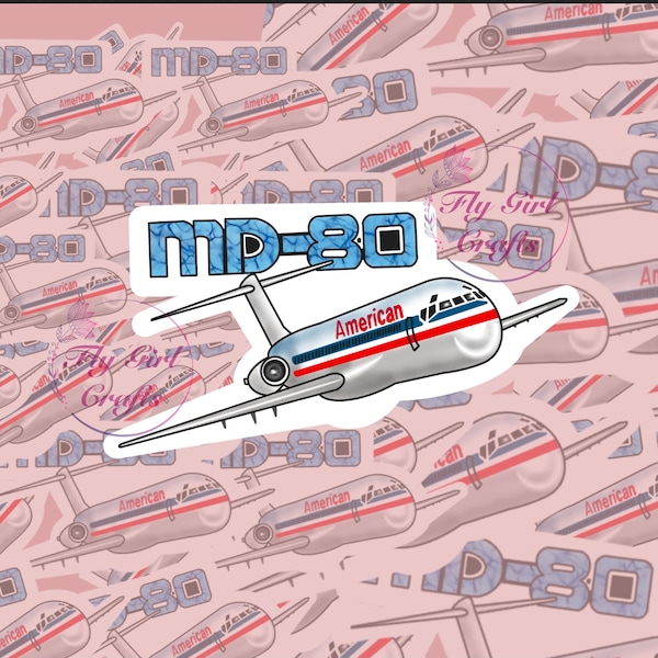 MD-80, cabin crew sticker, aviation sticker, flight attendant gift, gift for pilot, airplane sticker, water resistant sticker