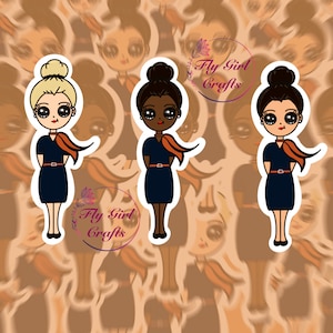 ALLEGIANT inspired Flight attendant girl, AVIATION STICKER, flight attendant gift, gift for pilots, water resistant sticker, airline sticker