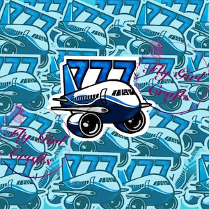 BOEING 777, cabin crew sticker, gift for pilot, flight attendant gift, Boeing crew, water resistant sticker