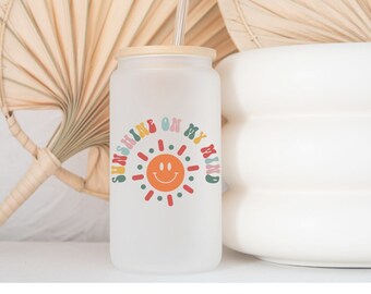 Sunshine On My Mind Printed Glassware -Dishwasher Safe