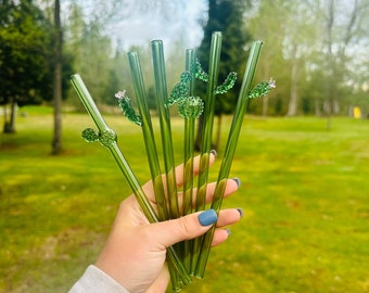 Cactus Glass Straw - Dishwasher Safe