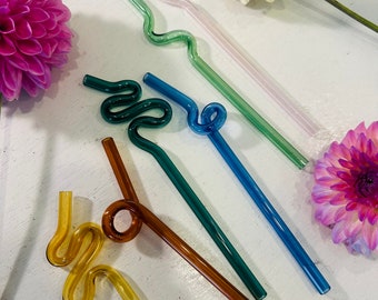 Drinking Glass Straws - Colorful Twists Add On