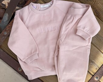 Kids Sweat Set, Customized name embroidered - Z.ara set / color match threading