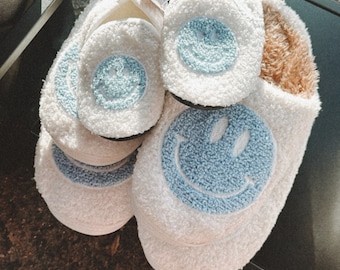 Mama and Mini Slipper Sets // White & Blue