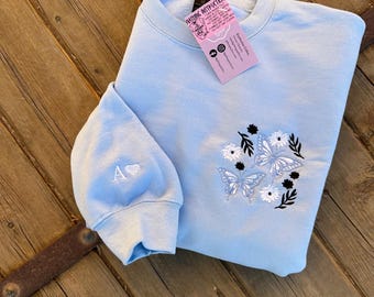 EMBROIDERED "Butterfly Bliss" Crew